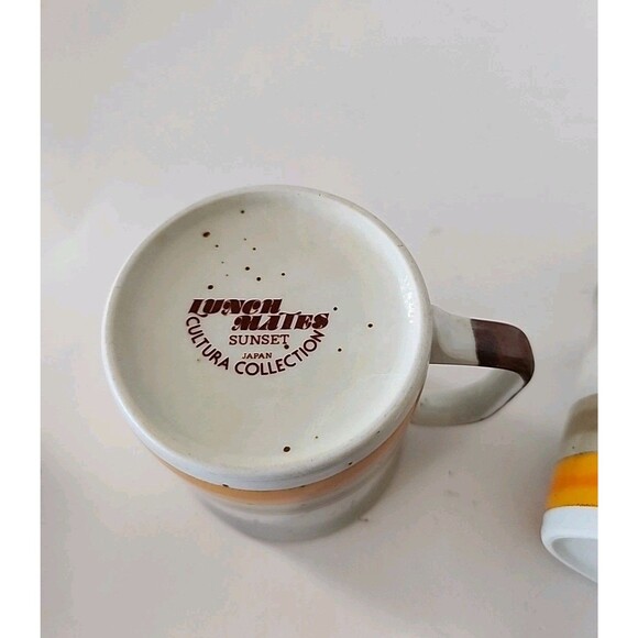 Lunch Mates Mug Cultural Collection Sunset Pattern Made In Japan Set Of 3 - Picture 5 of 5